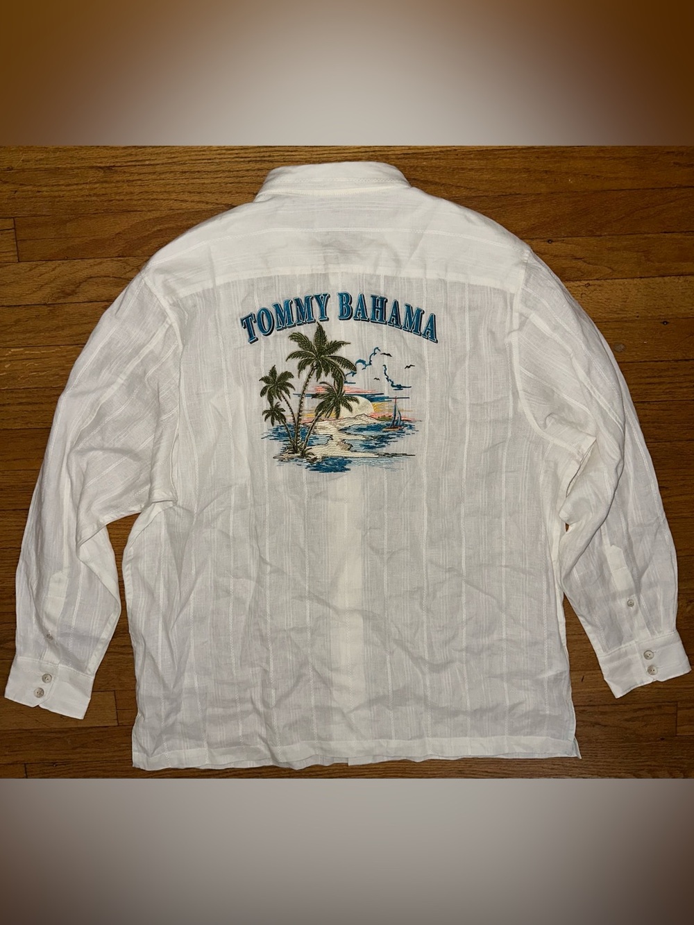 Tommy Bahama Bahama Shores Embroidered Linen Shirt Men’s Size XXL